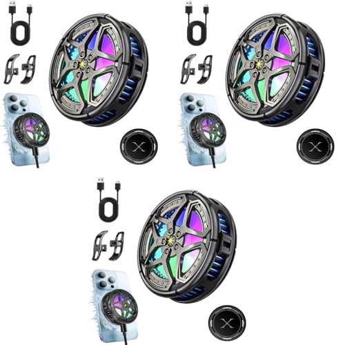ZORBES® Phone Cooler Gaming Fan Led Mobile with RGB Lights Semiconductor Technology Radiator Clips for iPhone 3PCS ZORBES® Phone Cooler Gaming Fan Led Mobile with RGB Lights Semiconductor Technology Radiator Clips for iPhone 3PCS